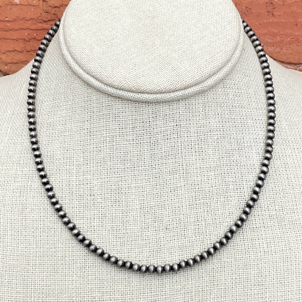 4mm Navajo Style Pearl Necklace